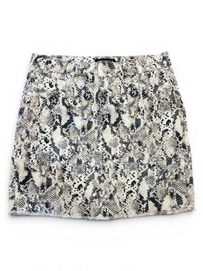 Sanctuary Snake Print Denim Mini Skirt Black and White Size 27